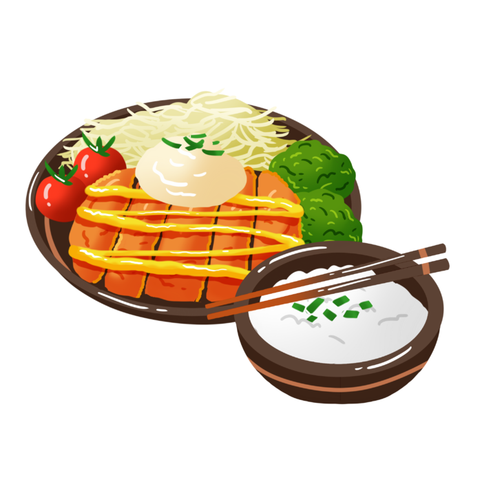 炸猪扒饭免抠素材 