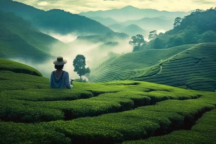 茶园自然风光山川背景(1344x896)