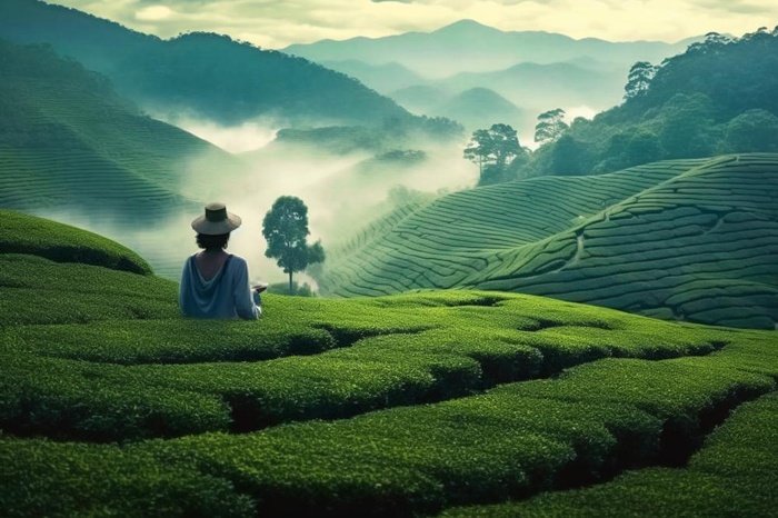 茶园自然风光山川背景