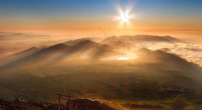 黄昏夕阳山水风景素材