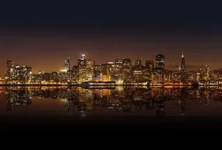 城市天际线夜景图片