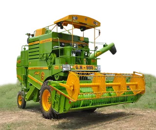 现代农业绿色收割机 