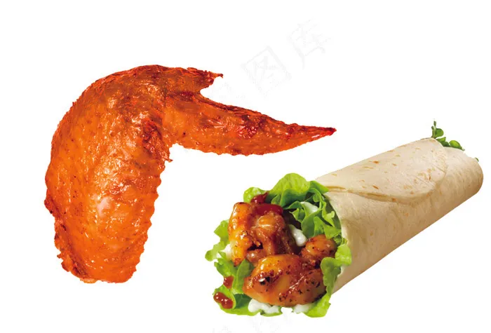 香辣鸡肉卷 鸡翅psd模版下载
