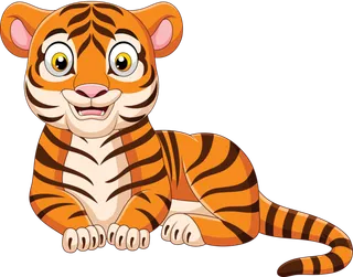 卡通小老虎PNG免抠插画素材可爱动物老虎插画贴图PNG免抠设计素材
