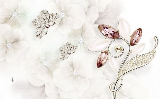 雕塑珍珠花卉背景墙