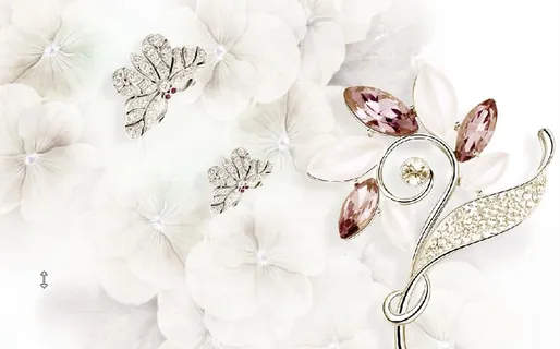 雕塑珍珠花卉背景墙