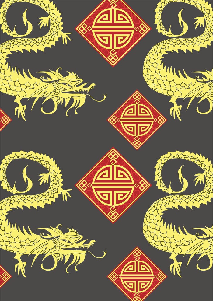 金龙在天 春节对联cdr矢量模版下载