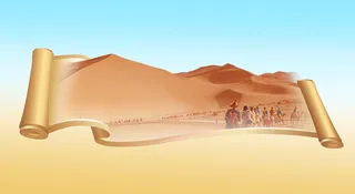 节约用水保护环境节水沙漠卷轴