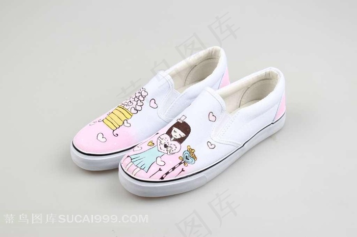 手绘帆布鞋摄影素材