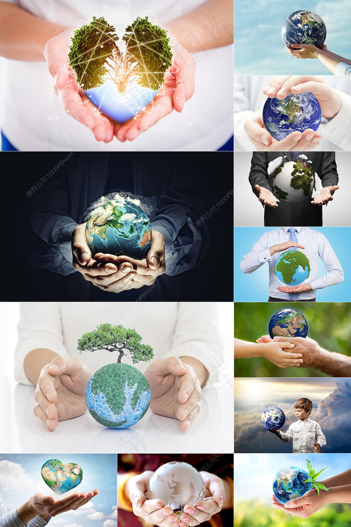 50张手捧地球环保图片
