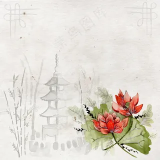 淡雅古典花卉背景图片