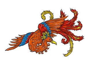 手绘国潮中国风神龙凤凰卡通形象插画装饰元素图案PSD设计素材