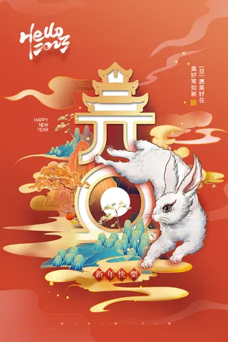 传统元旦节活动海报