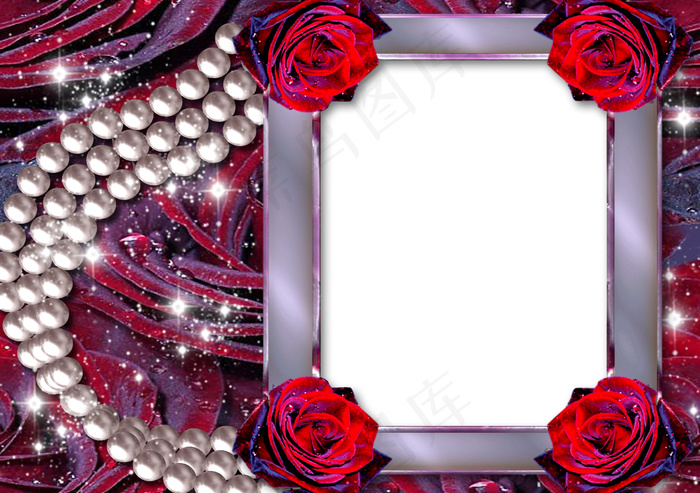 玫瑰珍珠相框素材下载