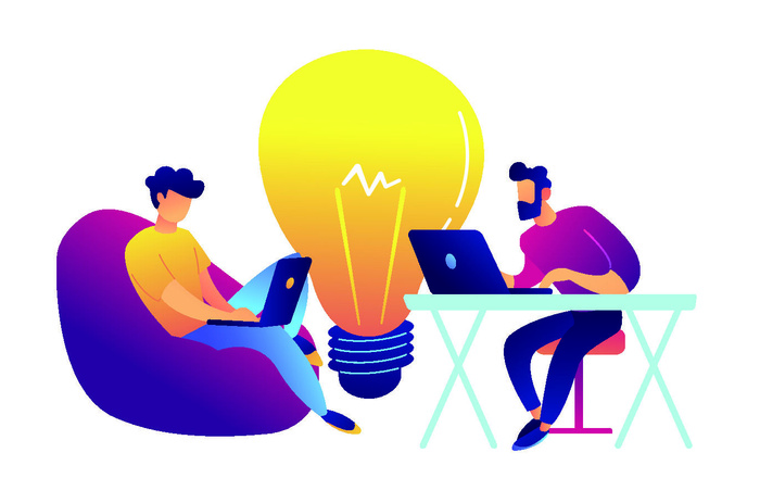 扁平化人物场景办公互联网等距ai矢量设计网页海报UI素材插画