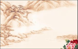 牡丹山水画图