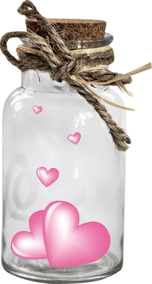 粉色爱心玻璃瓶