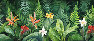 绿植花朵观赏类卡通插画素材