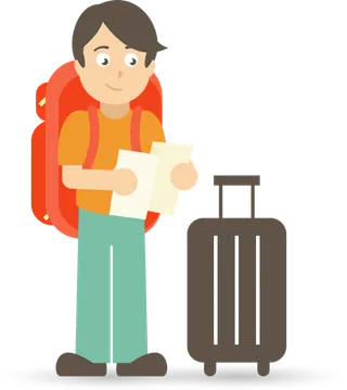 旅游男孩卡通素材