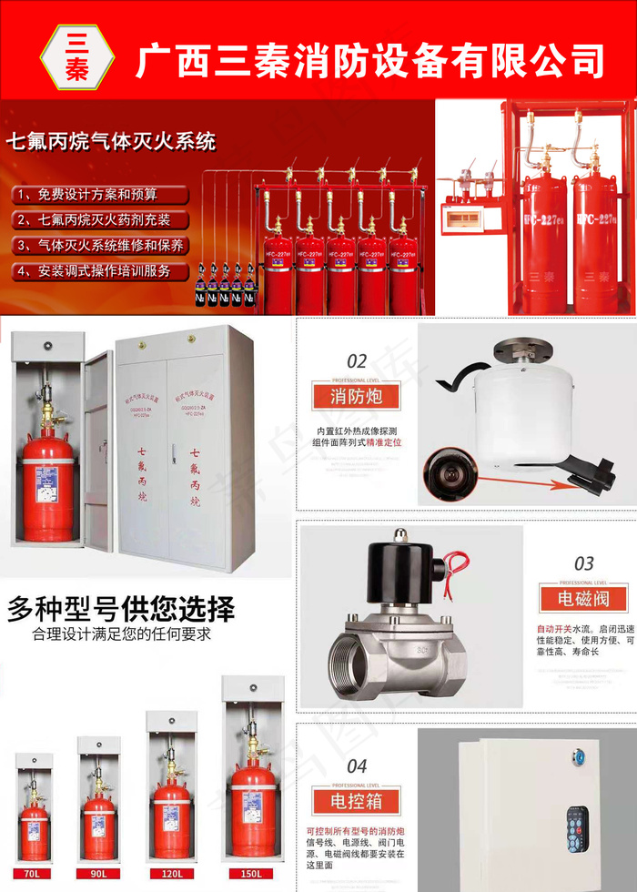 第四小图定稿消防器材消防知识灭火器消防设备七氟丙烷气体灭火器宣传画册