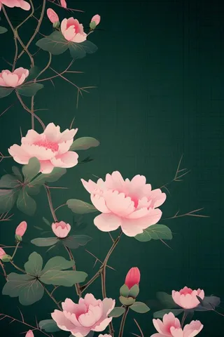 绿色高雅简约荷花国风背景