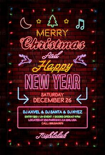 幻彩霓虹灯圣诞节快乐