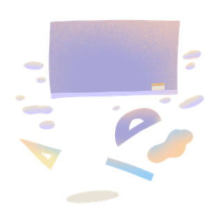 开学季扁平彩色背景植物元素组合 