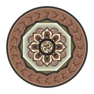 复古中式国潮风敦煌花纹装饰图案花卉藻井肌理圆形边框素材