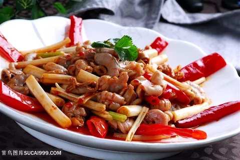 泡椒生肠中华美食摄影图 泡椒生肠中华美食摄影图