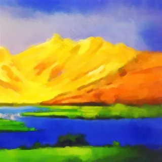 油画金山风景油画