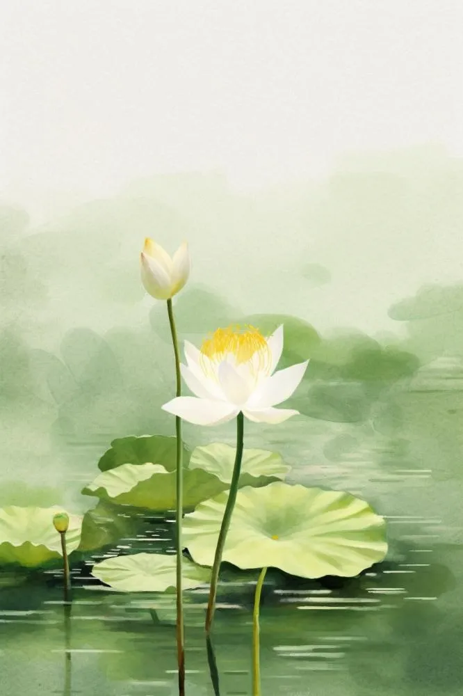 简约水墨绿色国风背景(896x1344)