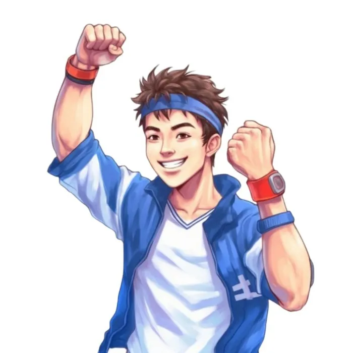 学生加油姿势免抠(1024x1024)