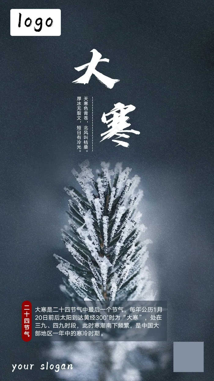 大寒节气海报psd模版下载