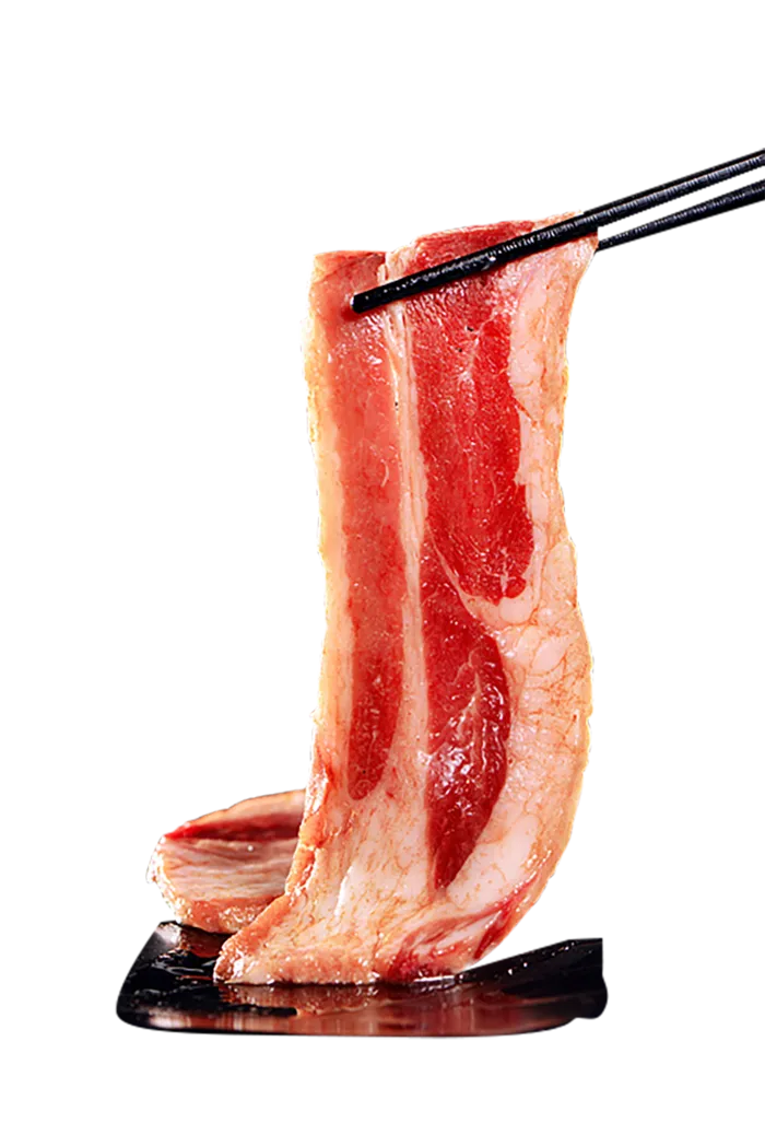 肉实拍筷子夹住生肉片免扣