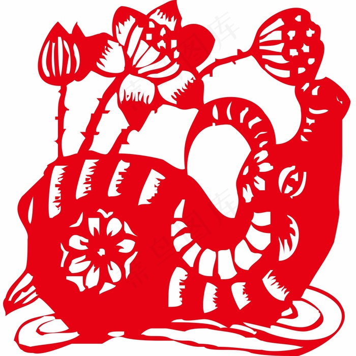 牛剪纸 剪纸风元素
