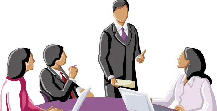 彩色矢量卡通商务团队人物 免抠