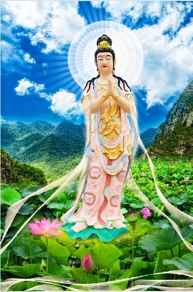 佛像观音玄关背景墙