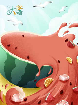 传统节气大暑海报