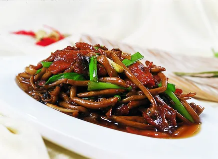 川菜湘菜高清菜谱 茶树菇炒牛柳32元份酱香味 川菜湘菜高清菜谱 茶树菇炒牛柳32元份酱香味