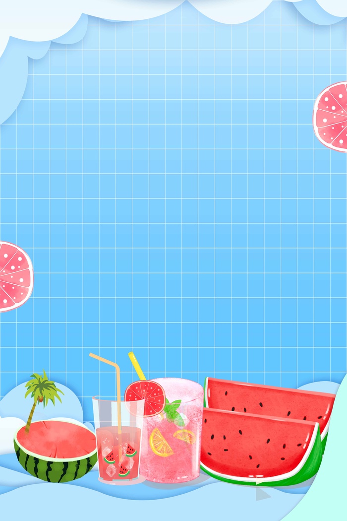 夏天 夏日清凉背景psd模版下载