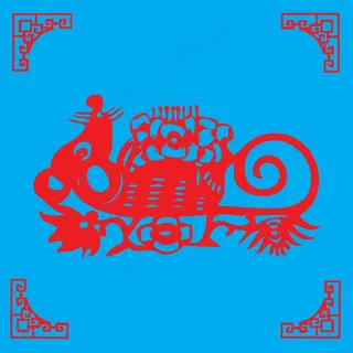 老鼠剪纸 剪纸风元素