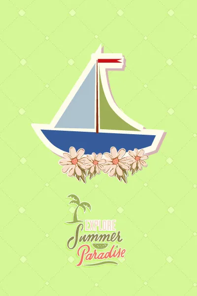 夏天海报|矢量|插画|扁平|风格ai矢量模版下载