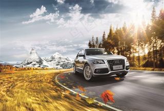 奥迪Q5秋日郊外驾驶宣传图片