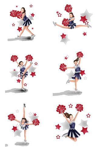 体育比赛啦啦队女生