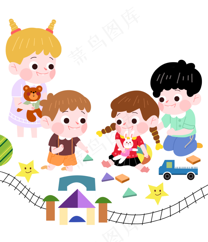 儿童节小孩玩耍