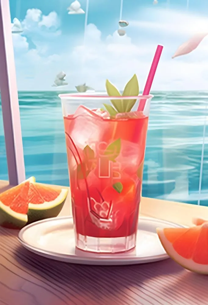 冰镇饮料西瓜汁薄荷海洋背景(2457x3600)