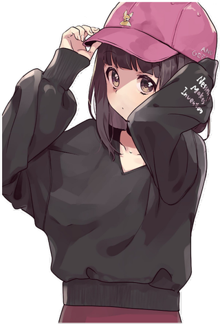 帽子休闲女孩卡通人物