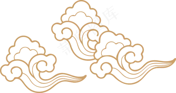 中式传统祥云中国风古典水纹吉祥图案免抠