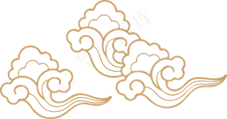 中式传统祥云中国风古典水纹吉祥图案免抠