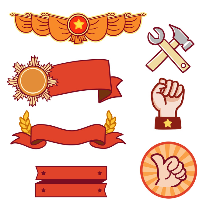 五一劳动节手势边框合集